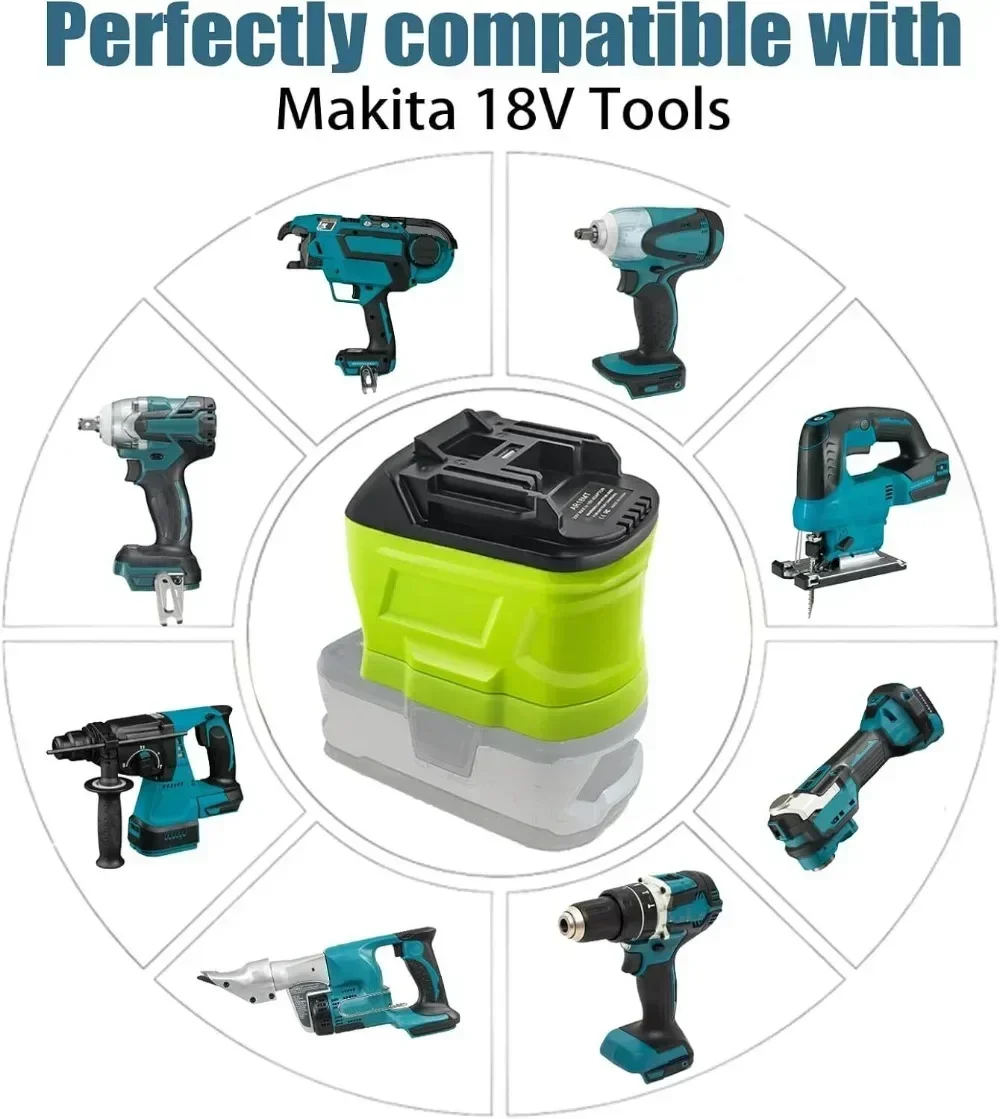 Imagem -06 - Conversor de Adaptador de Bateria para Ryobi Furadeira Elétrica Bateria Li-ion para Makita 18v Li-ion bl Série