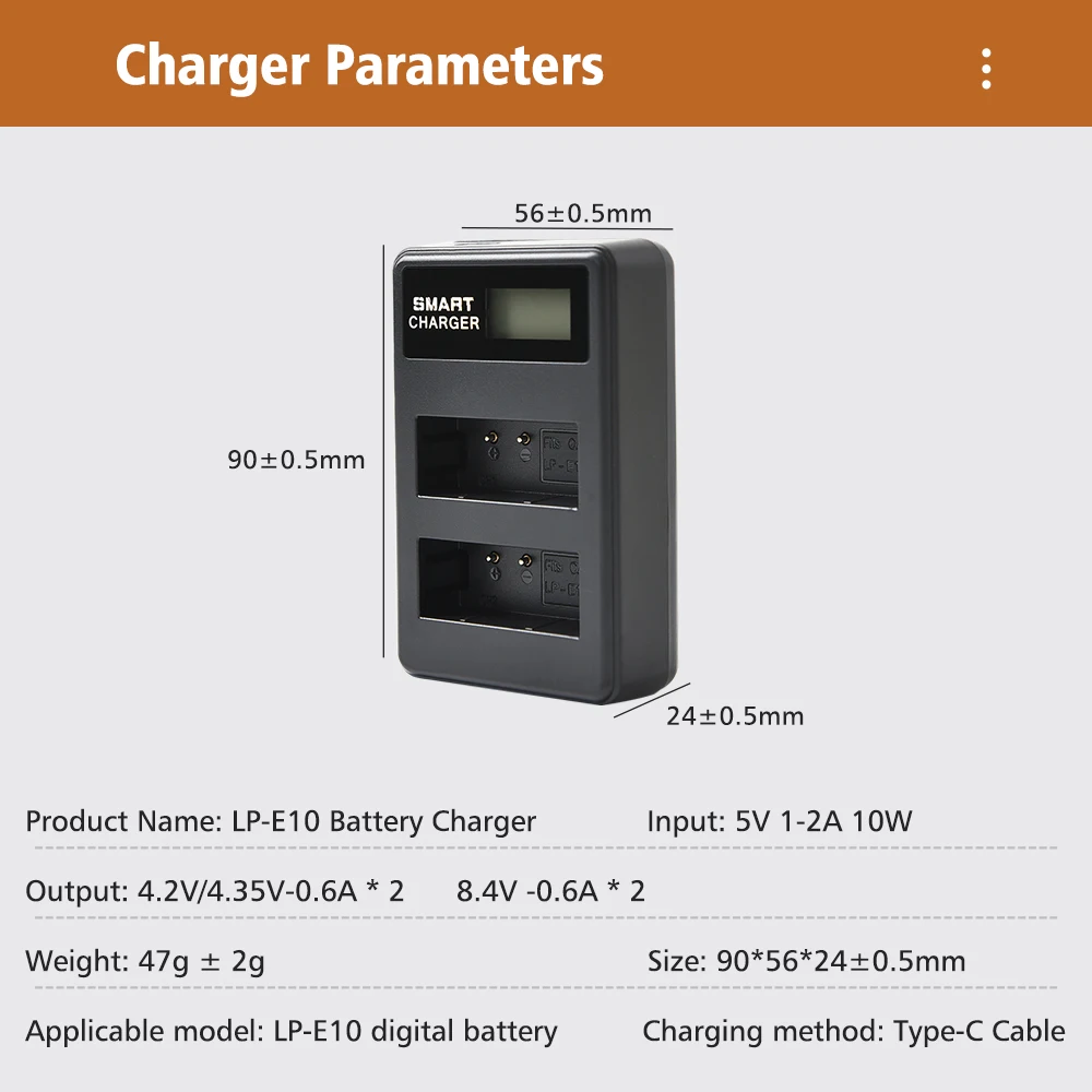 7.4V 2200mAh LP-E10 LP E10 Battery for Canon EOS Rebel T3, T5, T6, T7, Kiss X50, Kiss X70, EOS 1100D 1200D1300D 2000D Camera