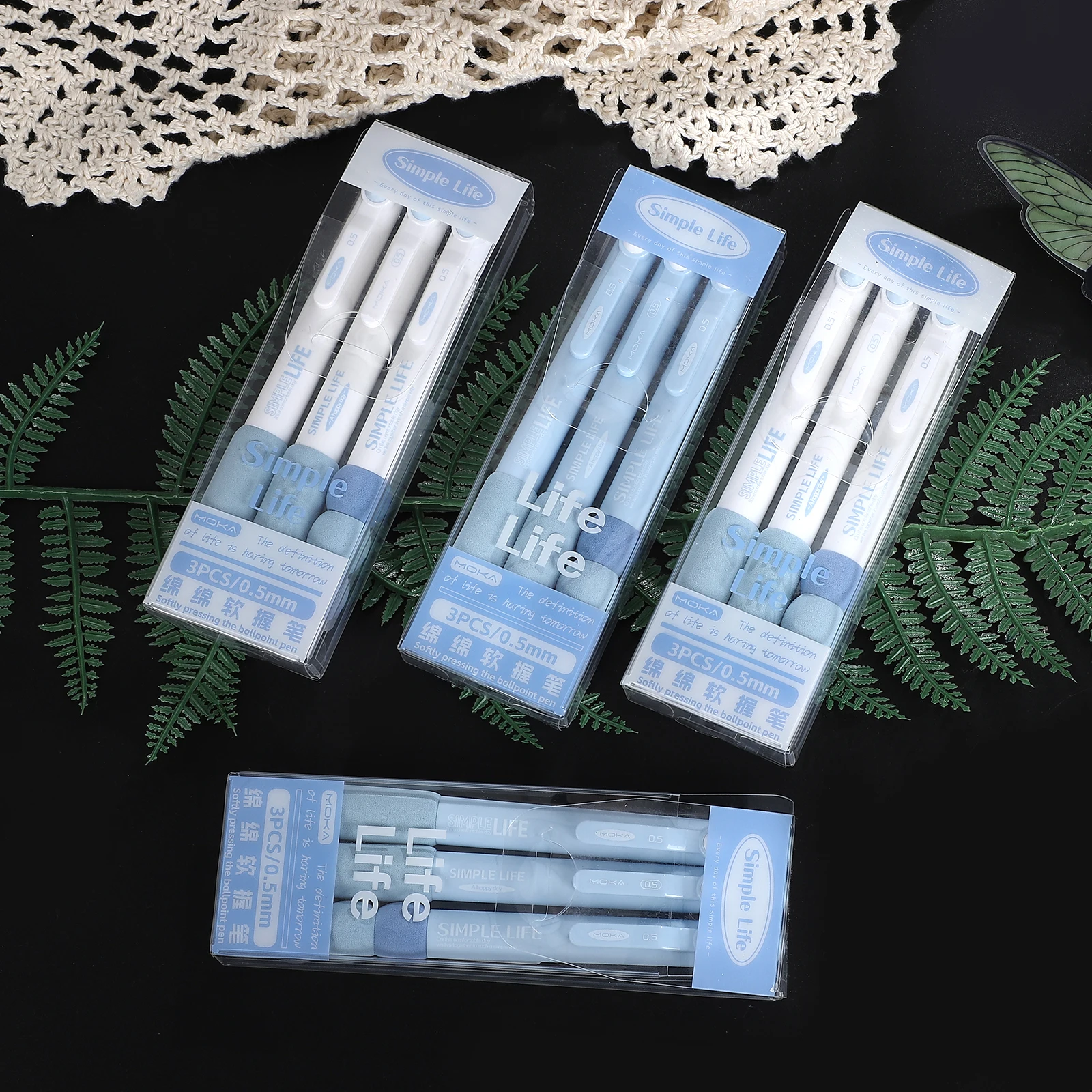 3 Pcs/set Soft-grip Sheathed Cloud Series Brush Pen 0.5mm Quick-drying  Creative DIY Student Supplies Stationery