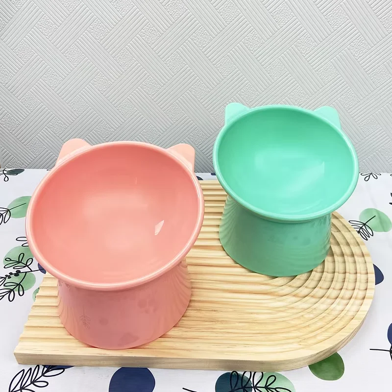 Pet feeding bowl Diagonal neck guard bowl Large caliber dog bowl Pet supplies diagonal to prevent upset