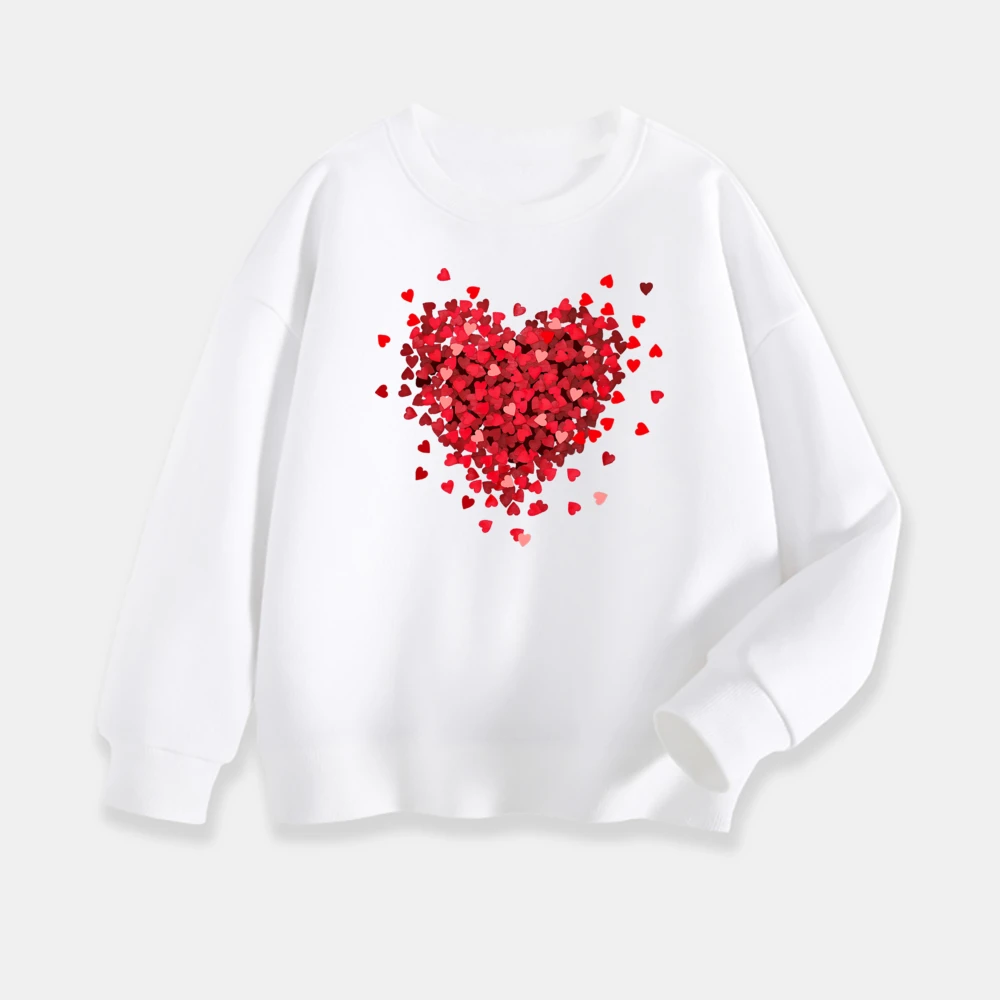 Cute Graphic Love Heart Girl Boy Valentine Sweatshirts Toddler Boys Girls Shirt Kids Valentine's Day Outfit Long Sleeve VDAY Top