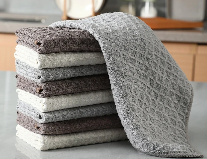 1PC Honeycomb Waffle Checkered Cotton Kitchen Cloth Pure Cotton Face Towel Square Towel Cloth Kitchen Rag  Kitchen Acceesories