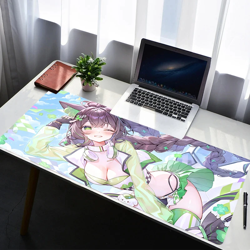 

Mouse Pad Laptop Rubber Extended Desktop Mat Computer Gamer HD Mousepad PC Cat Ears Anime Girl Gaming Accessories Keyboard Pad