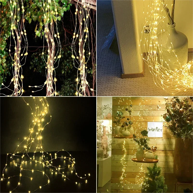 600LED Branch Garland Lighting Christmas Fairy Lights String Tree Holiday Ornaments Party Room Decorations for Halloween 2024