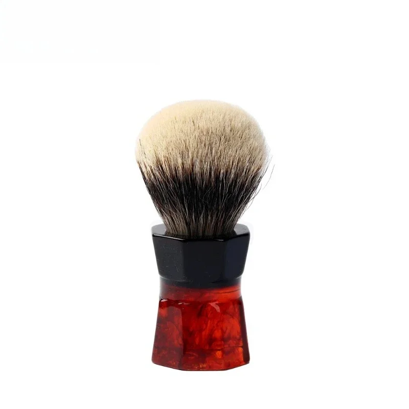 

26mm Express Men's Beard Shaving Brush with Two Straps Badger Hair Little White/Black Box Resin Handle