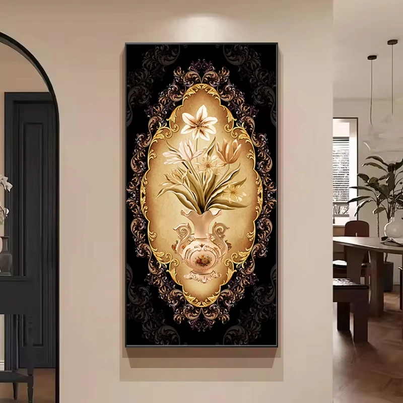 Retro Flowers LED Crystal Porcelain Wall Lamp For Living Room Entrance Corridor Hotel Study Home Decorations Lustre Mural Lights