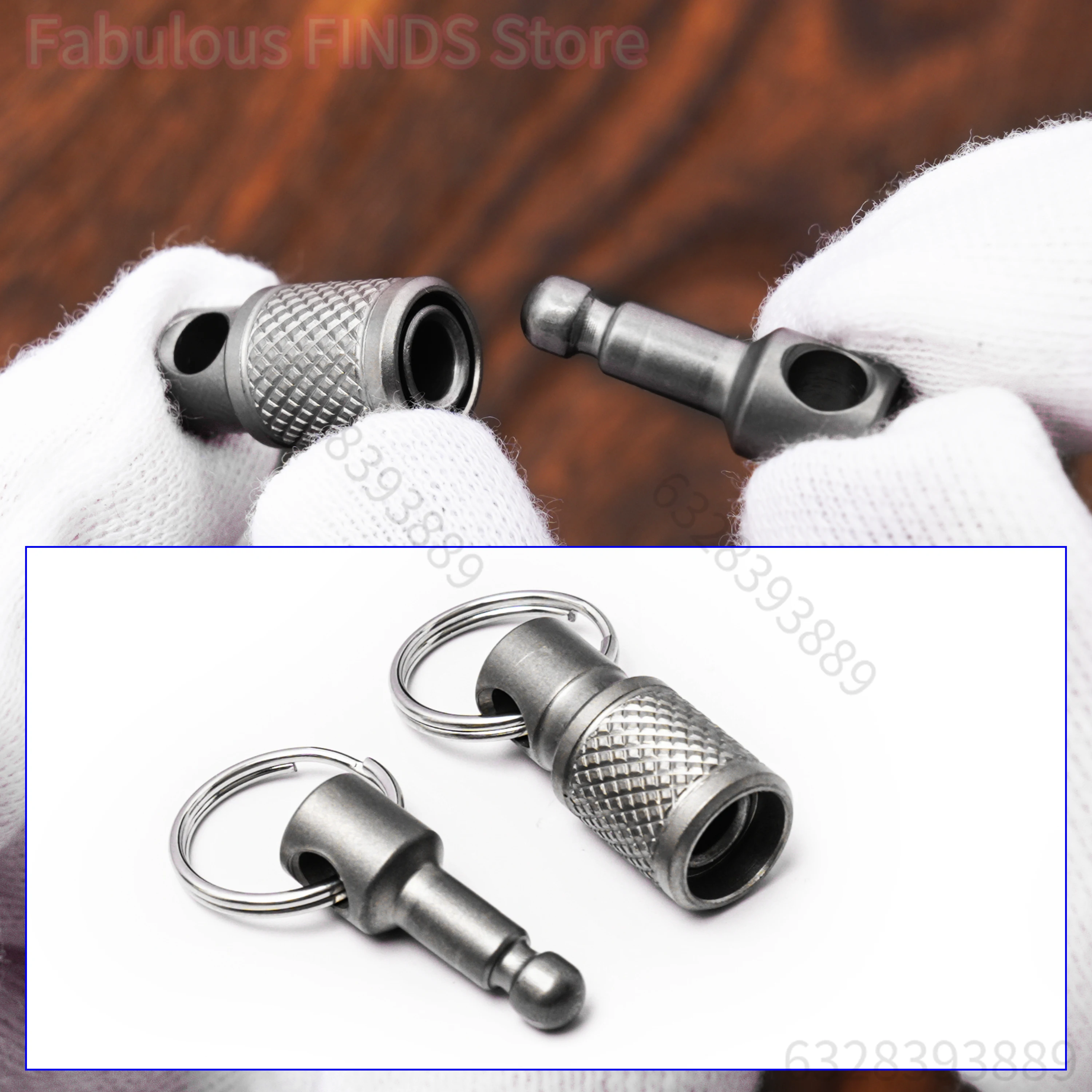 Porte-clés en alliage de titane, boucle à traction rapide à Double tête, amovible, Portable, boucle d'alpinisme en plein air, outil EDC