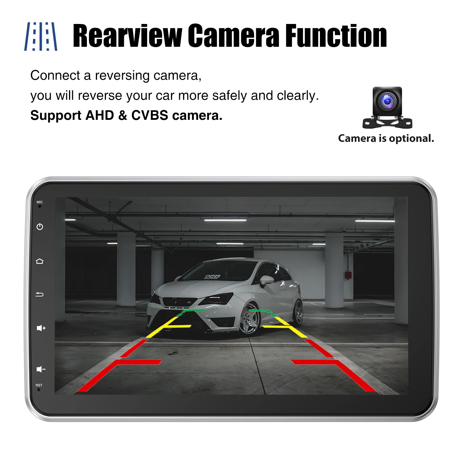 ESSGOO 10.1 Inch 4+64GB Rotatable IPS Touchscreen Single 1 DIN Car Stereo Wireless Apple Carplay Android Auto FM Bluetooth GPS - Image 4