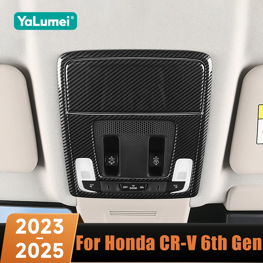 

Car Front Roof Reading Lamp Frame Trim Dome Light Stickers ABS Carbon Fiber For Honda CR-V CRV 6th Gen 2023 2024 2025 Hybrid