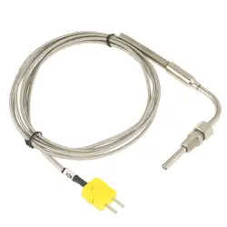 Rosca de Sensor de alta temperatura, sonda EGT de acero inoxidable, controlador de temperatura de tubo termopar, tipo K, 2m, 1250 ° C