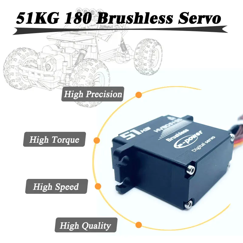 

E-POWERRC RC Сервопривод 51 кг 180 ° /270 ° /360 ° Водонепроницаемые бесщеточные детали, металлические цифровые 8,4 В HV, высокий крутящий момент, 1:10, радиоуправляемый автомобиль, лодка, игрушки