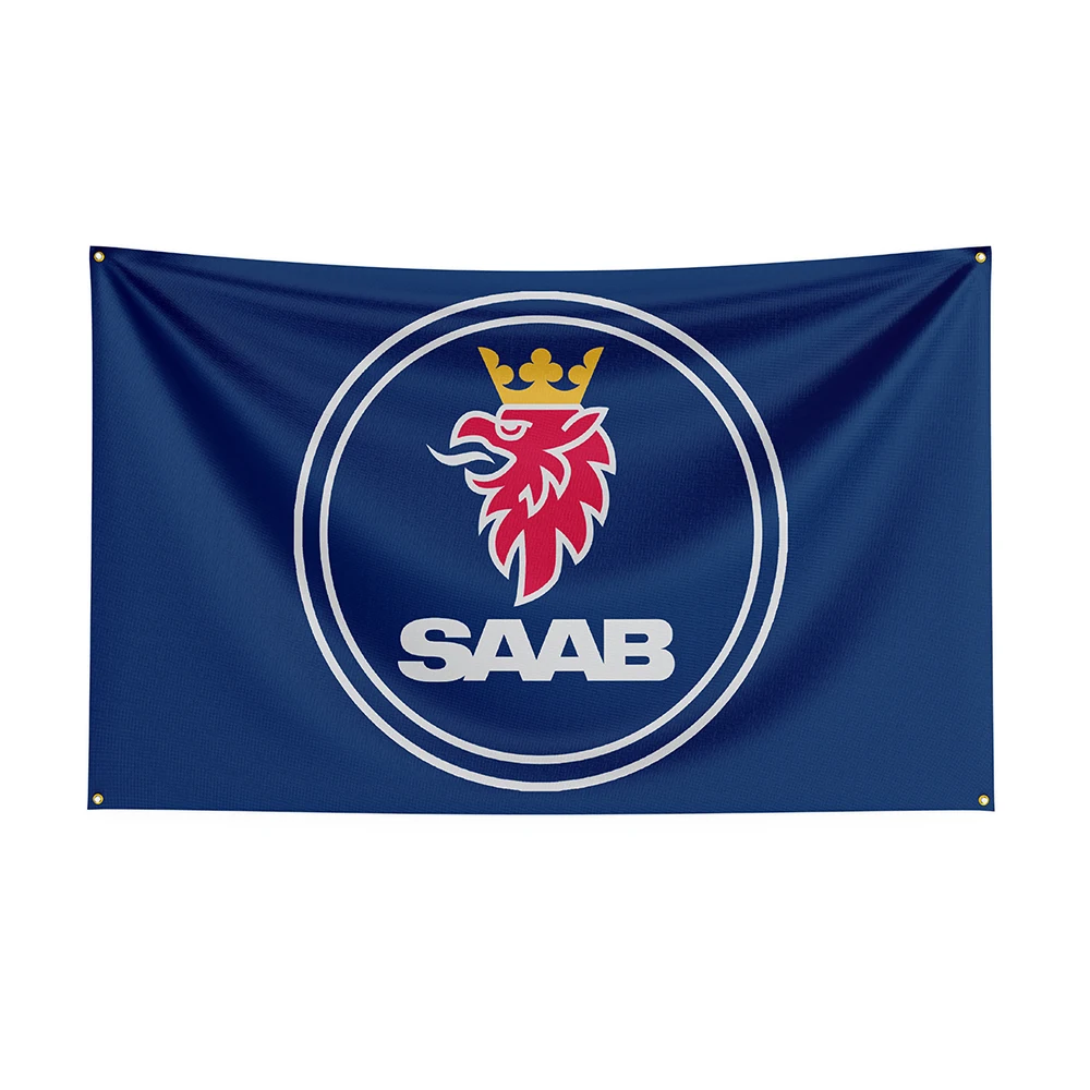 3x5Ft Saabs Flag Polyester Printed Racing Car Banner For Decor