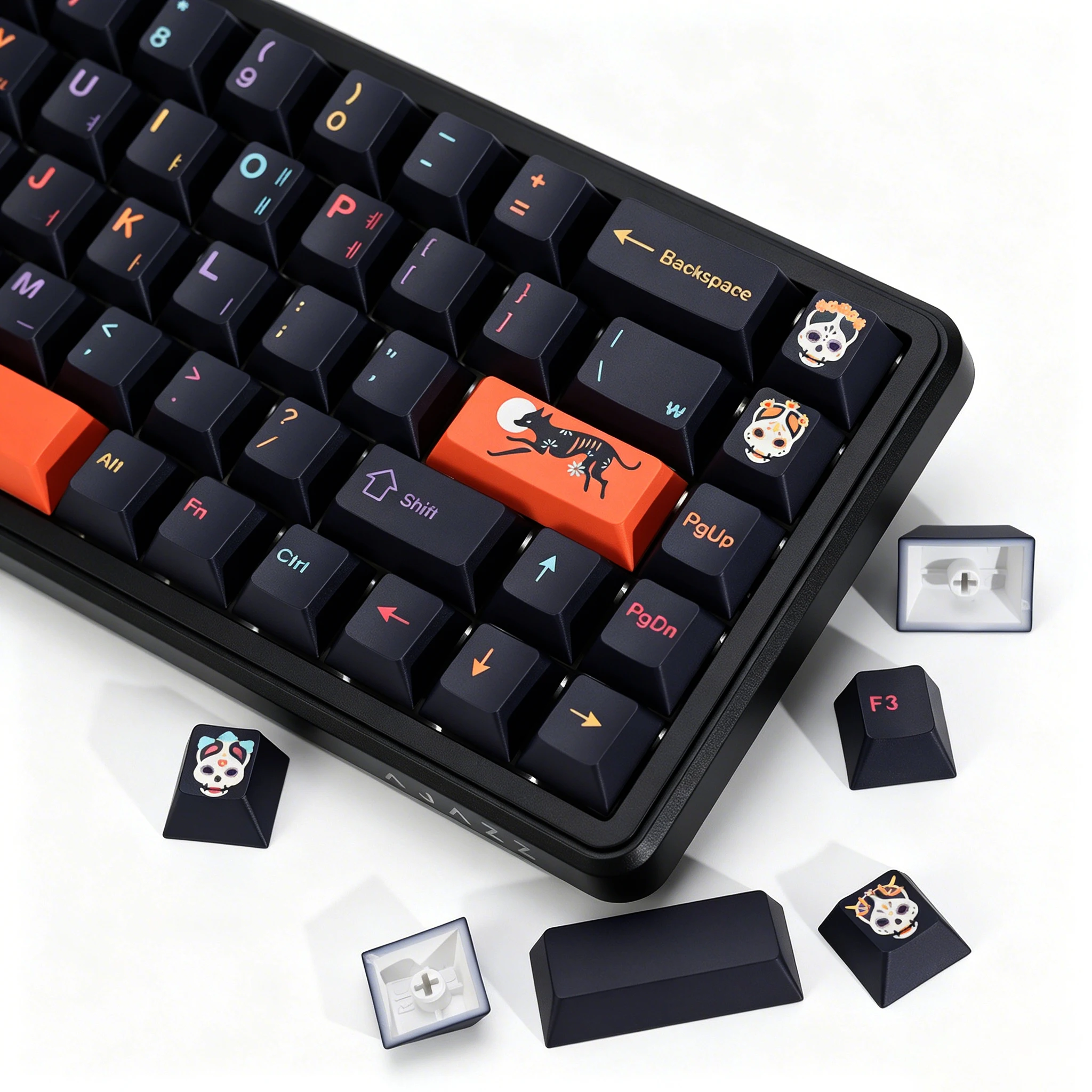 KBDiy GMK Keycaps Korean Retro GMK Mictlan Cherry Profile PBT ISO Keycap For Magnetic Switches 60 Gaming Mechanical Keyboard KIT
