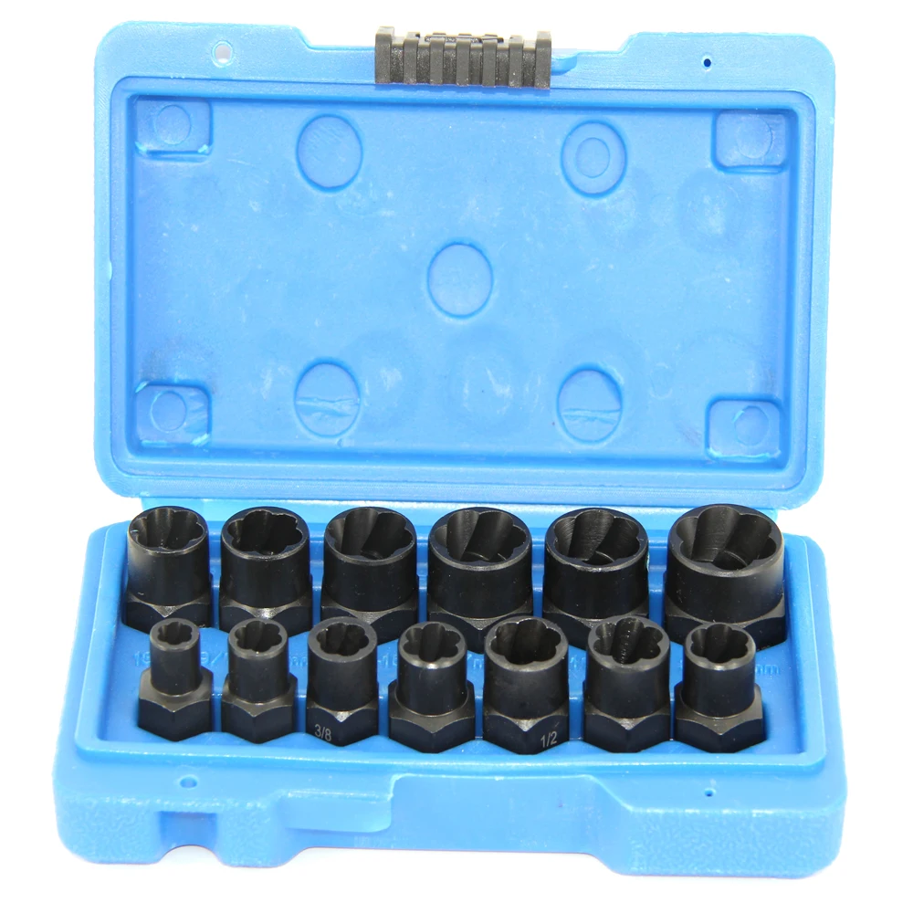 

13 Pcs 3/8in. Drive Twist Socket Set Wheel Lock Nut Remover High Bolt Nut Extractor Set 6-19mm