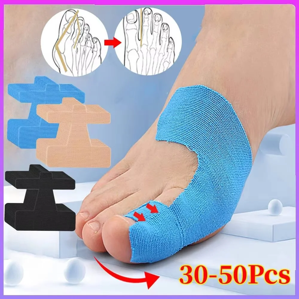 30-50Pcs Bunion Corrector Orthopedic Bunion Strap Breathable Toe Separator Hallux Valgus Orthosis Corrector for Big Toe Correcte