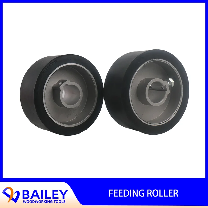 

BAILEY 1PAIR 140x35x50mm Black Type Conveyance Rubber Wheel Feeding Roller for Four-Sider Planer Machine Woodworking Tool