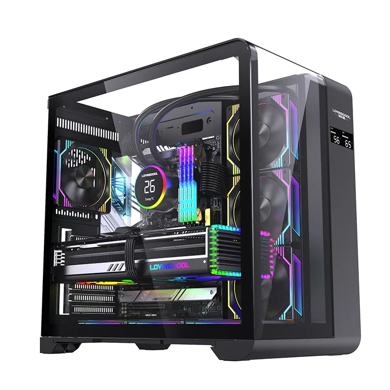 

Lovingcool Customs Logo ATX M-Atx Itx Tower Gaming Computer Pc Case With Side Tempered Glass Gaming Computer Cabinet Case