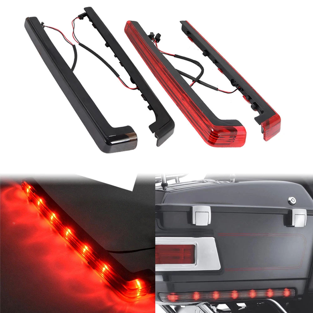Motocyklowe czerwone/dymne soczewki LED Tour Pak Pack Accent Side Panel Light dla Harley Touring FLHR FLHX Road King Street Glide 2006-Up