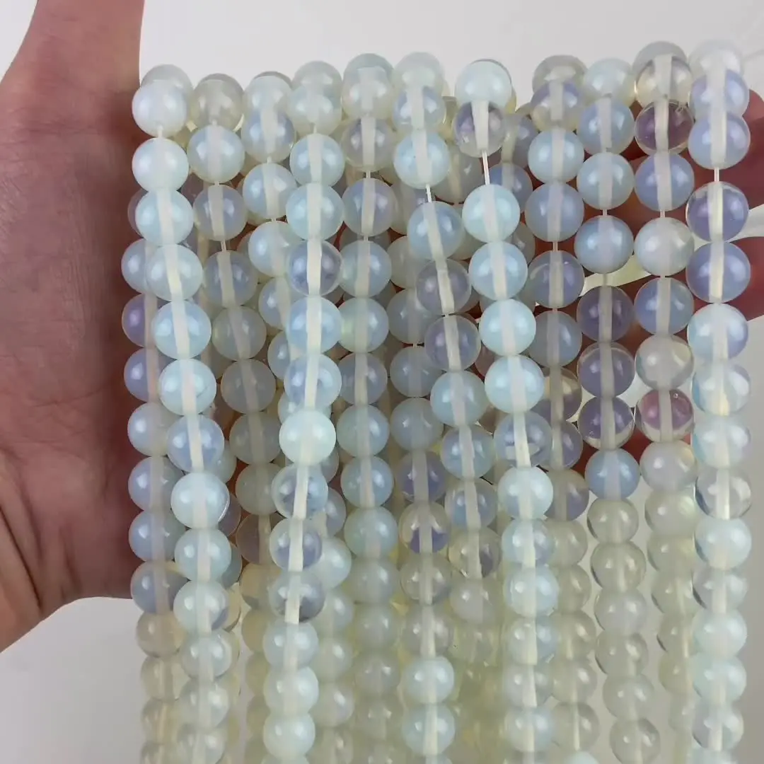 Natural Opal Beads Fit Diy Make Up Charms Beading Opalite Stone Beads 4 6 8 10 12mm For Jewelry Making Accessories