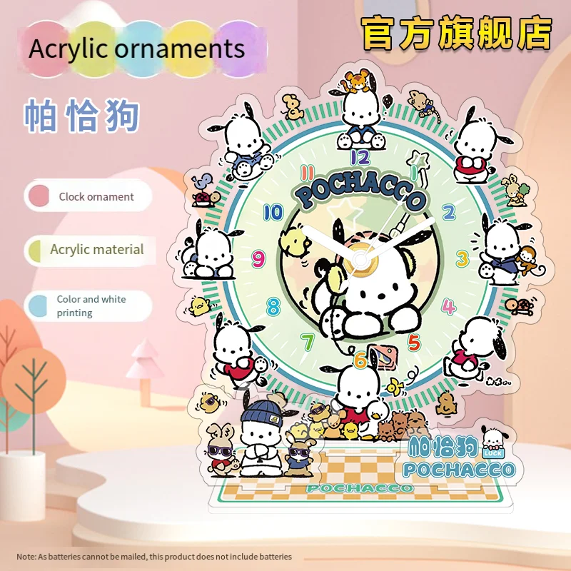 Sanrio Hello Kitty Cartoon zegar peryferyjny mała kreskówka stojak karty akrylowe postacie ozdoby do zegarków prezent urodzinowy dla dzieci