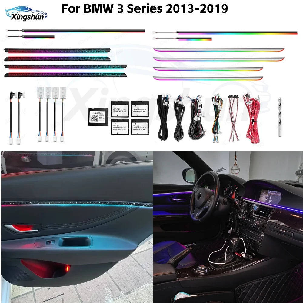 Starry Sky Ambient Retrofit Kit for BMW E90 3 Series, 64 Color APP Control LED Interior Lighting System 2006-2012