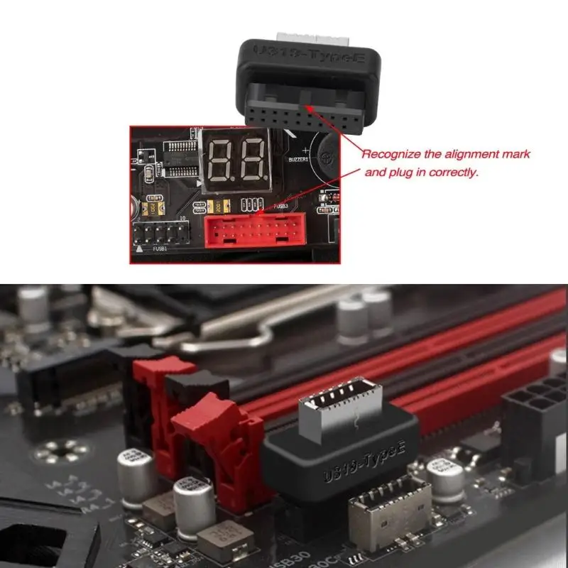 C90F Altamente Velocidad del adaptador del panel frontal USB Splitter para uso placas base Tipo C