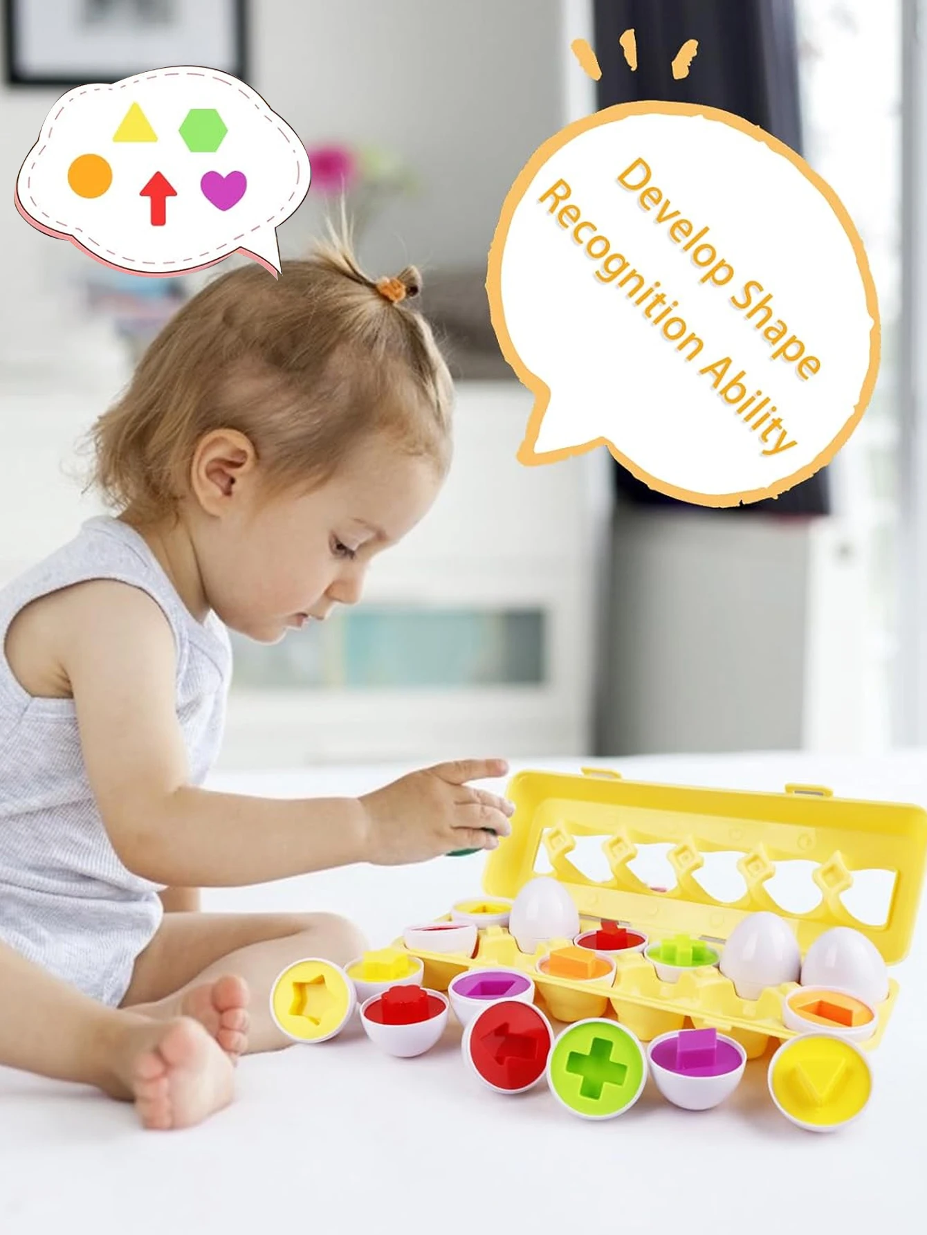 Passendes Eier spielzeug, Montessori-Babys pielzeug passende Eier puzzles, geometrisch passende Eier, Farbformen, Zahlen, Ostereier