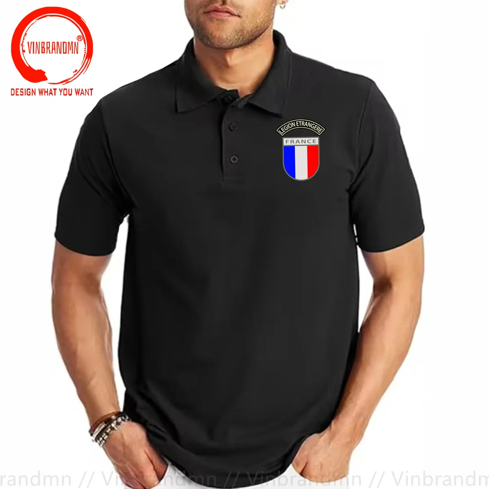 Novelty Funny French 2 REP Foreign Legion Polo Shirts Men France Legion Etrangere Shirt Short Sleeve Casual Cotton Army Tops Tee