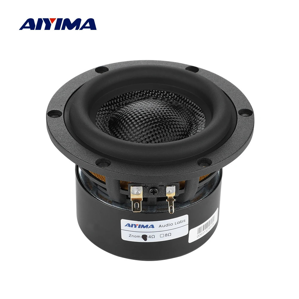 

New 1Pcs 4 Inch Subwoofer Speakers 4/8 Ohm 80W HiFi Bass Audio Fiberglass Basin Low Frequency Home Theater Loudspeaker