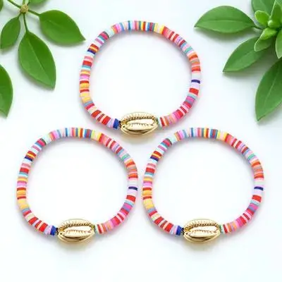 3Pcs Hand-Woven Shell Bracelets Hawaii Style Colorful Creative Gift Jewelry Fashion Leisure Decorative Accessories