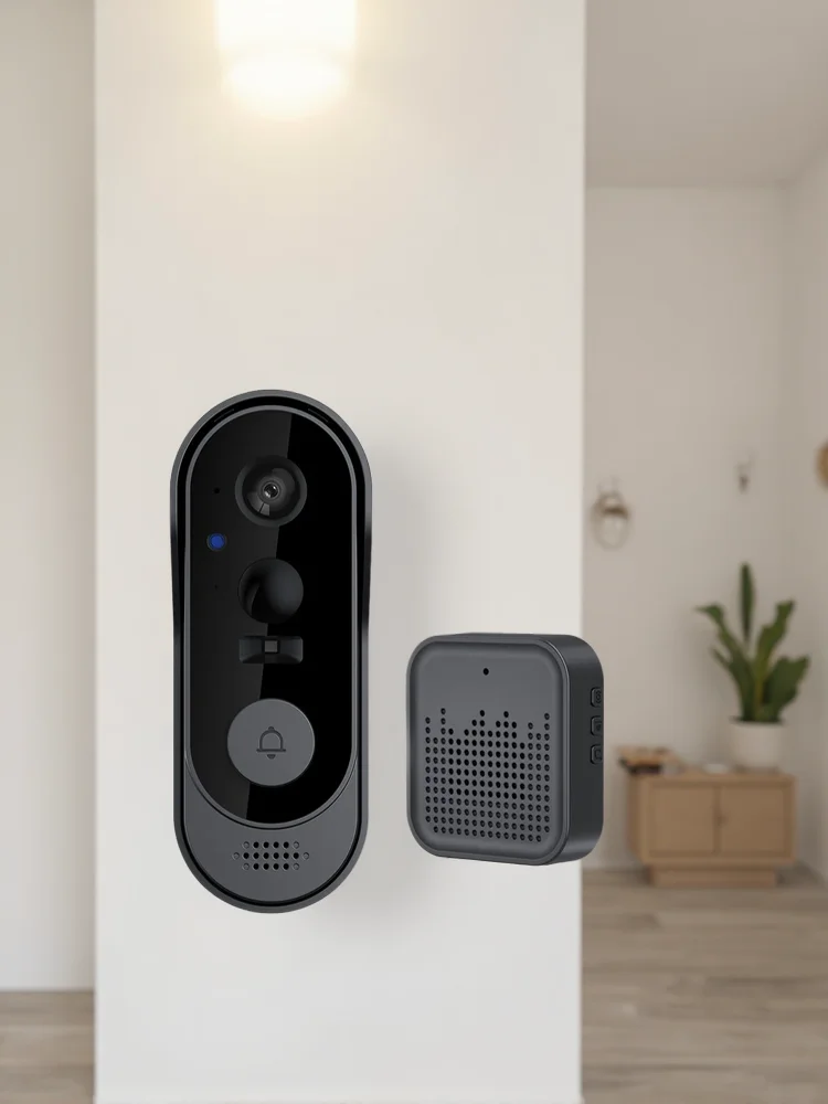 Inteligentny wideodomofon Tuya WiFi 1080P HD, zewnętrzna kamera wizjera, dwukierunkowy interkom audio, wodoodporny dzwonek do drzwi do ochrony domu dla Pea — 2