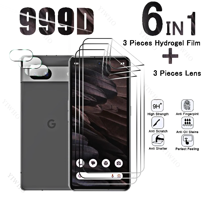 6in1 Full Cover Front Hydrogel Film for Google Pixel 7a Fingerprint Screen Protector for Google Pixel 7 A GWKK3 6.1