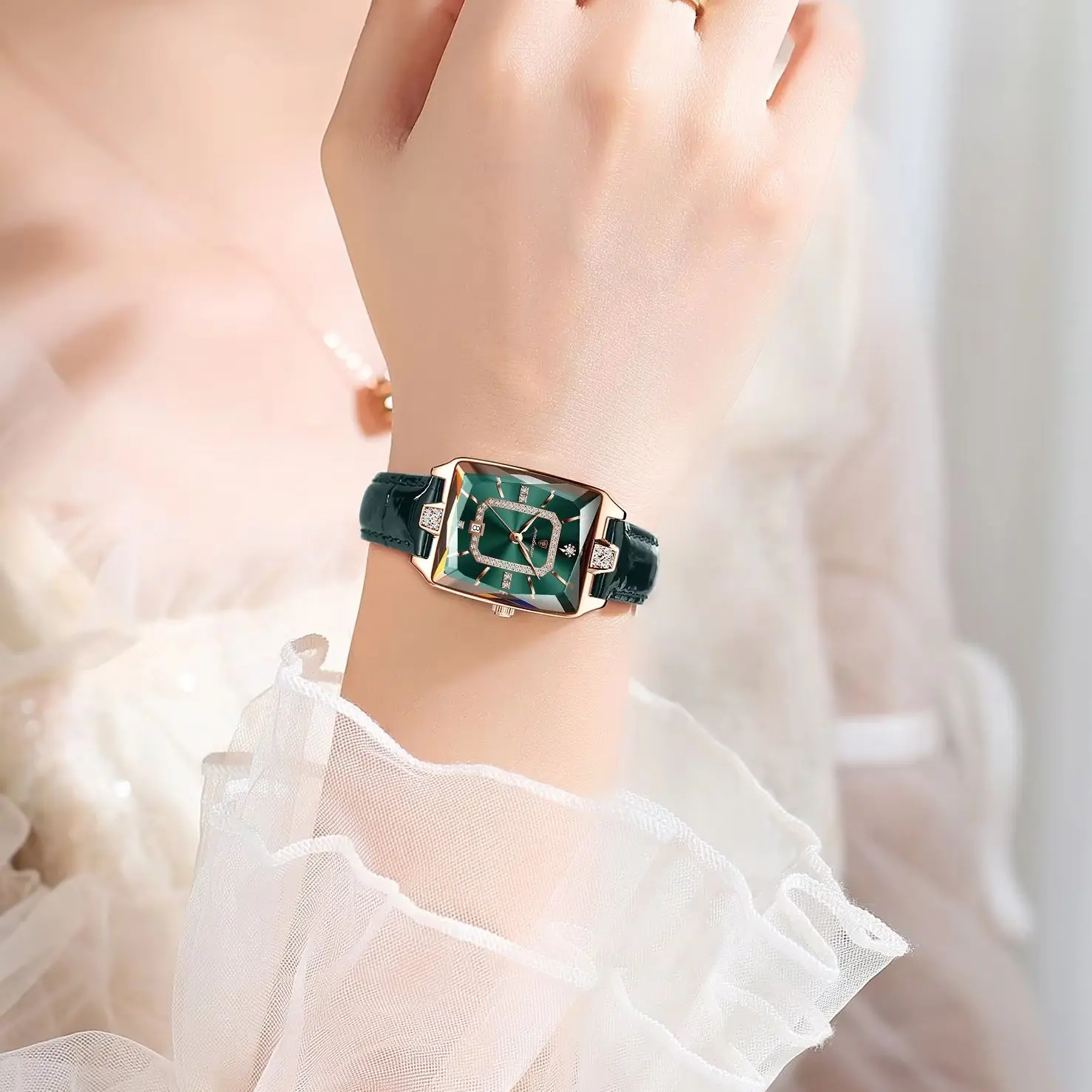 POEDAGAR Oryginalny Luksusowy Damski Zegarek na Rękę Wodoodporny Skórzany Datownik Elegancki Wysokiej Jakości Kwarcowy Zegarek Damski Reloj