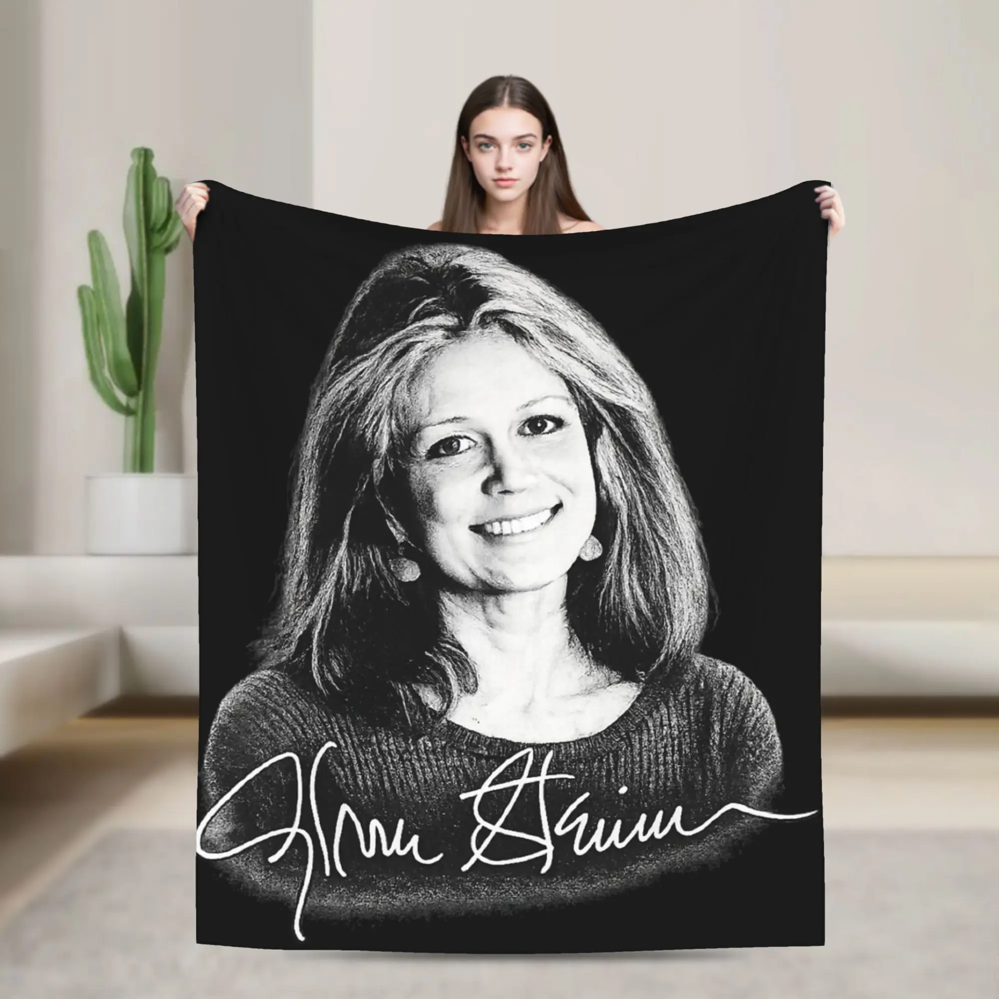 RIP Gloria Steinem  Blanket Multiple Sizes Soft Fuzzy Plush  Throw Blankets for Couch Sofa and Bed