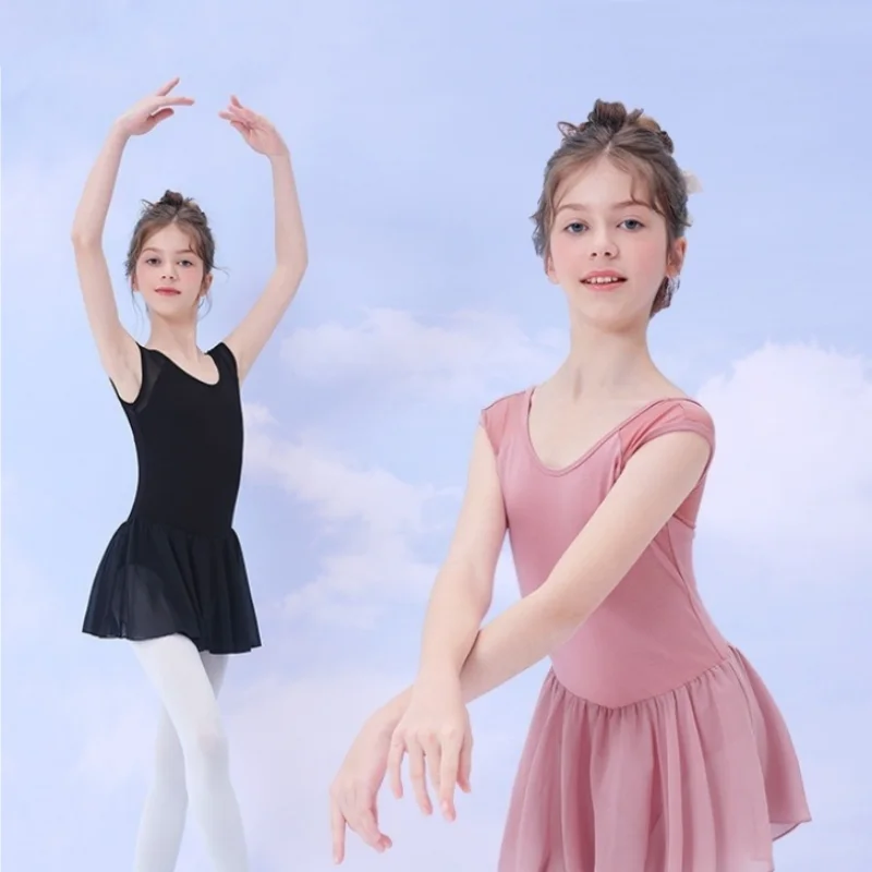 Vestido de balé sem mangas para meninas, collant de dança, bodysuit ginástica, bailarina para crianças, performance dancewear