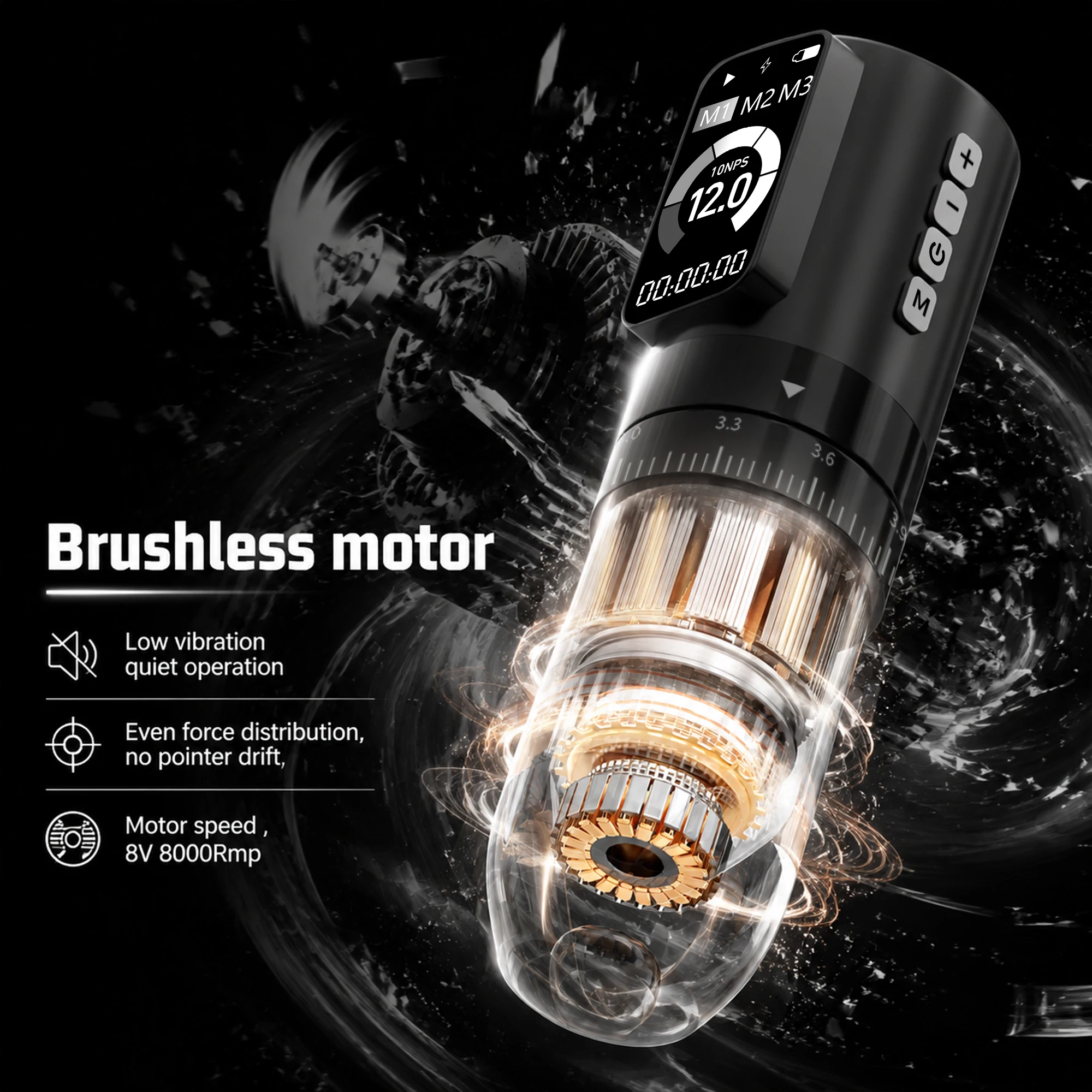 LASTJUDG Tattoo Kit Three Modes Tattoo Pen Adjustable Handle Tattoo Machine Tattoo Machine Gun Full Kit Suitable for Beginners