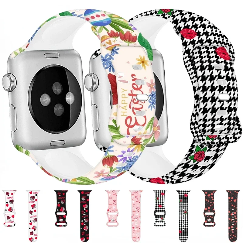 حزام من السيليكون لساعة التفاح ، سوار عيد الحب ، سوار ، iWatch UItra 9 8 7 6 5 4 SE Correa ، 49 ، 45 ، 44 ، 42 ، 41 ، 40 أو