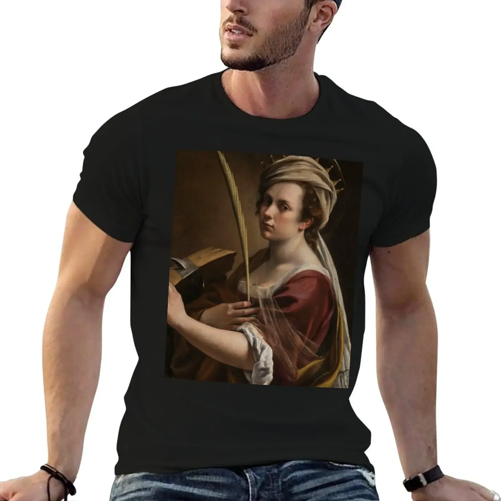 Artemisia Gentileschi Self Portrait as Saint Catherine of Alexandria T-Shirt boys animal print men tshirt