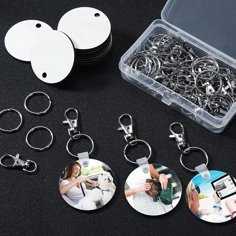 70 Pcs Swivel Lanyard Snap Hook With Key Rings Keychain Metal Swivel Clasps Spring Clip Snap Hook Lobster Clasp
