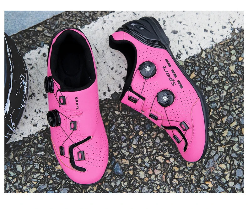 Wettkampf-Radsportschuhe Rennradschuhe Unisex Fahrradschuhe für Flachpedale Selbstverriegelnde Renn-SPD-Fahrradschuhe – Detail 34