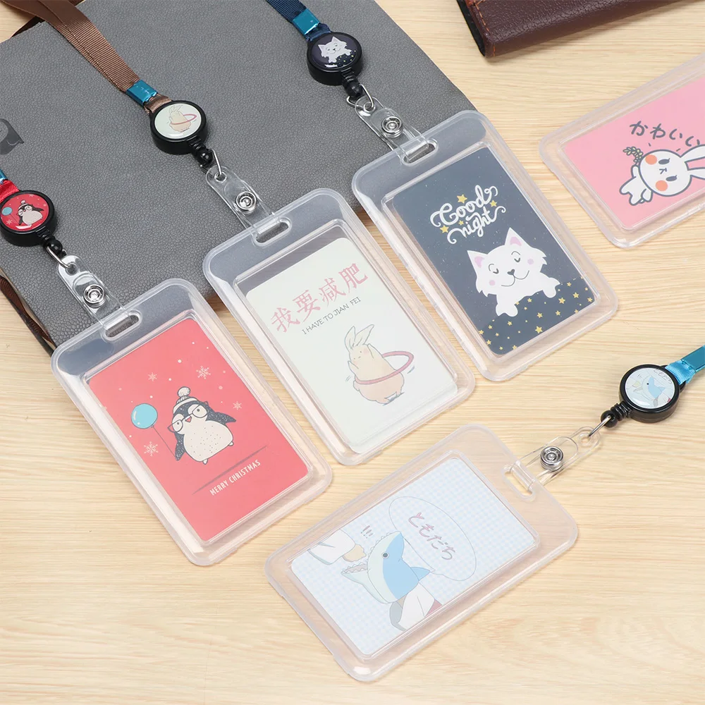 

Multifunctional Cartoon Lovely ID Business Case Retractable Card Holder Bank Credit Card Name Badge Holder