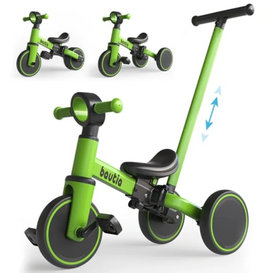 

Трехколесный велосипед для малышей 1-3 лет со съемной ручкой 5 в 1, детский балансировочный велосипед для мальчиков и девочек 1–4 лет, подарок со съемными педалями нет