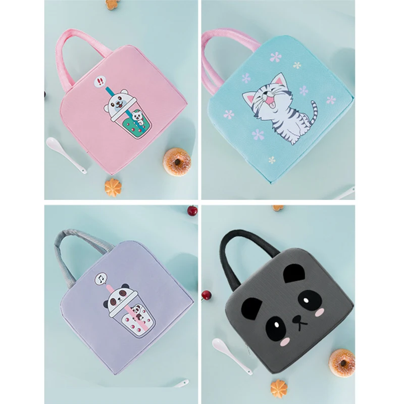 Cartoon New Bento Bag Cat Handheld Lunch Bag Outdoor Insulation Bag Lunch Box Bag Ice Bag With Lunch Insulation Bag