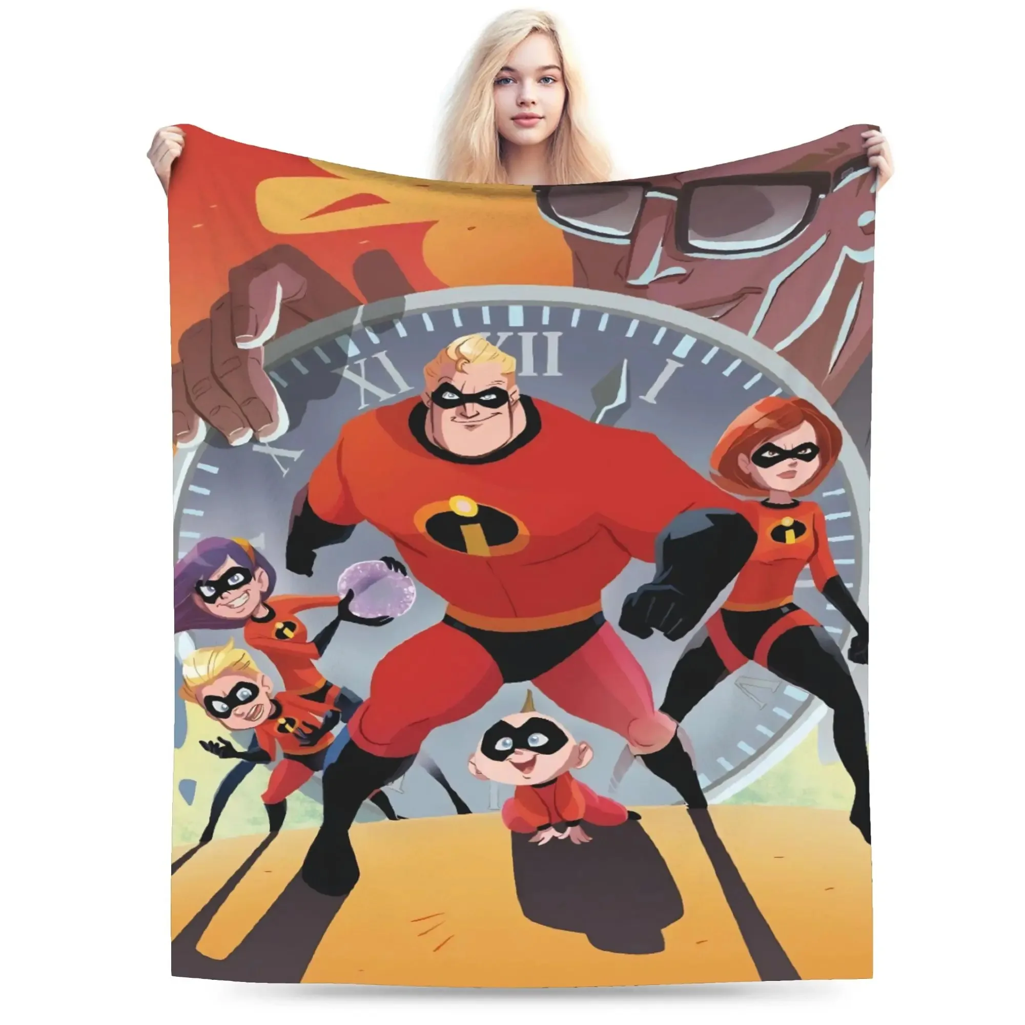 

Soft BlanketKids Adult Camping The Incredibles Throw Blanket Flannel Bedspread For Outdoor Funny Sofa Bed Cover