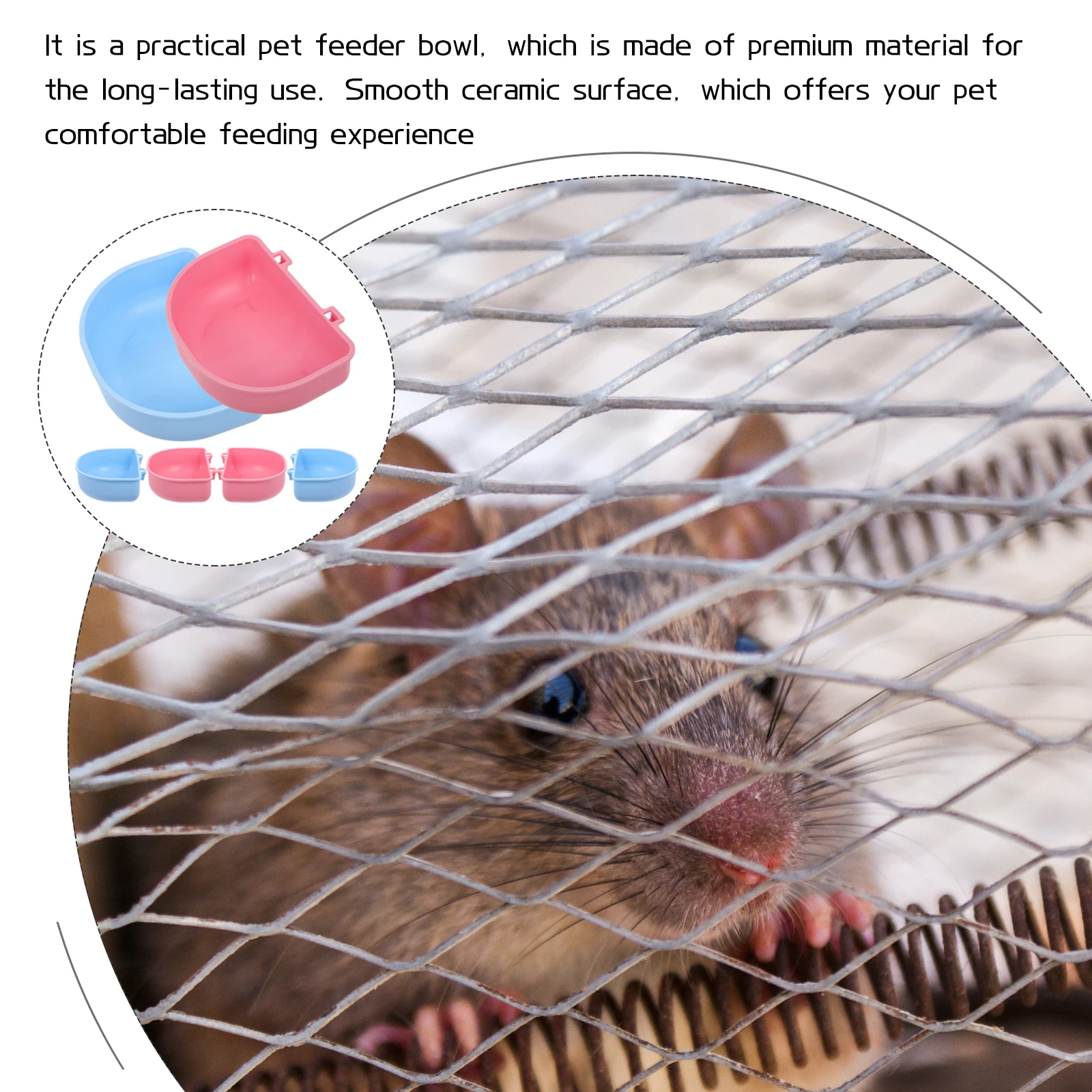

6pcs Hanging Hamster Cage Rat Water Bowls Compact Chinchilla Bowls Washable Pet Feeders Safe Durable Household Use Easy Clean