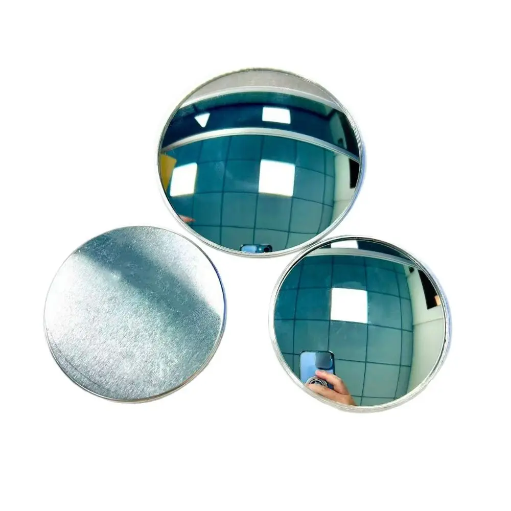 Metal Hand-held Selfie Mirror Mini Size Silver Travel Mirror Wide-Angle Reflection Compact Selfie Convex Mirror