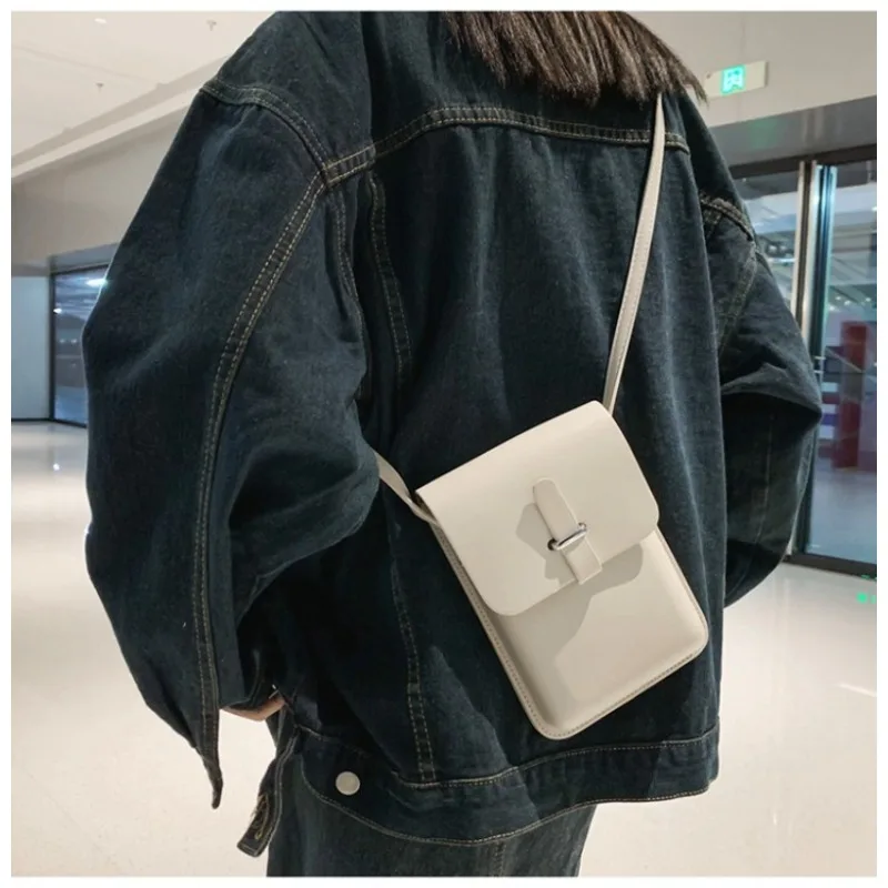 Small Women Men Shoulder Messenger Bags Korean Fashion Pu Leather Student Crossbody Bag for Teenager 2023 Unisex Phone Handbags