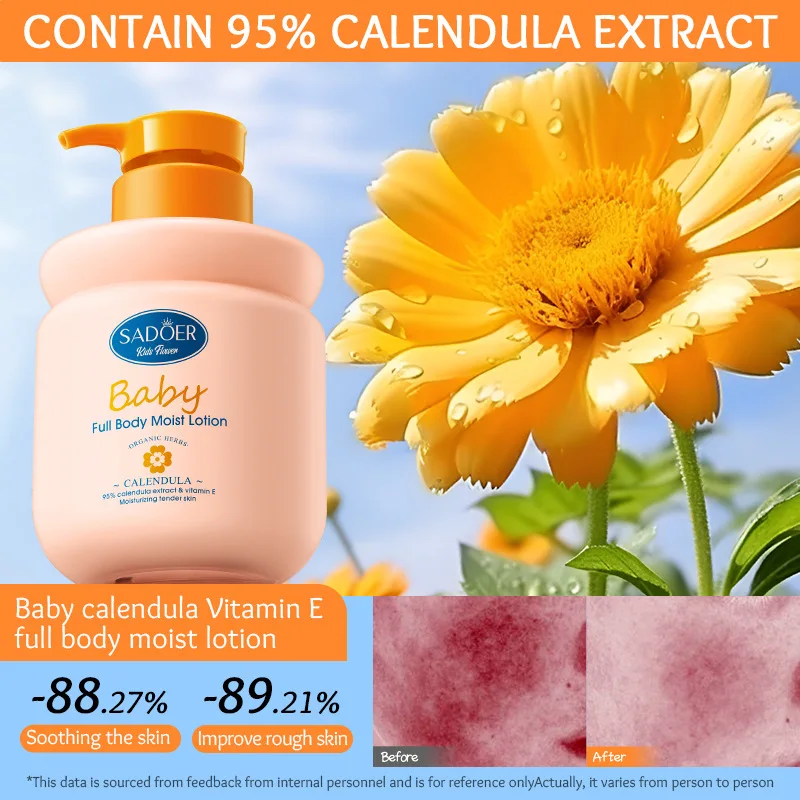 400ml Children's Calendula Vitamin E Body Lotion, Autumn and Winter Body Lotion Body Cream