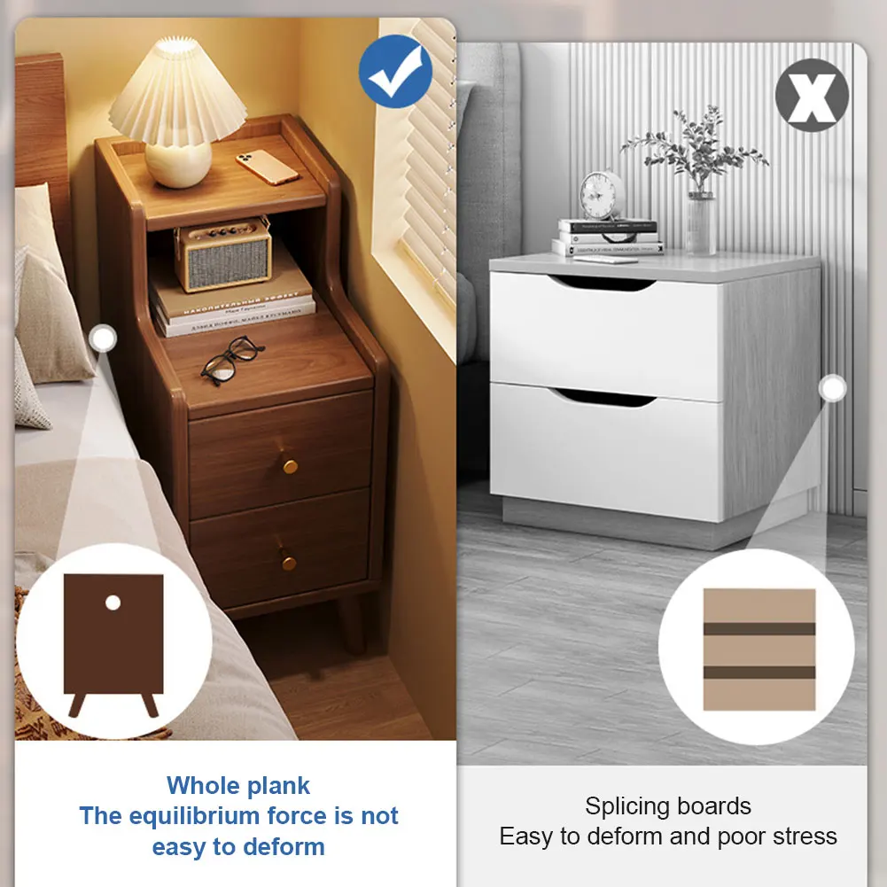 Ultra-Narrow Wooden Nightstand 5