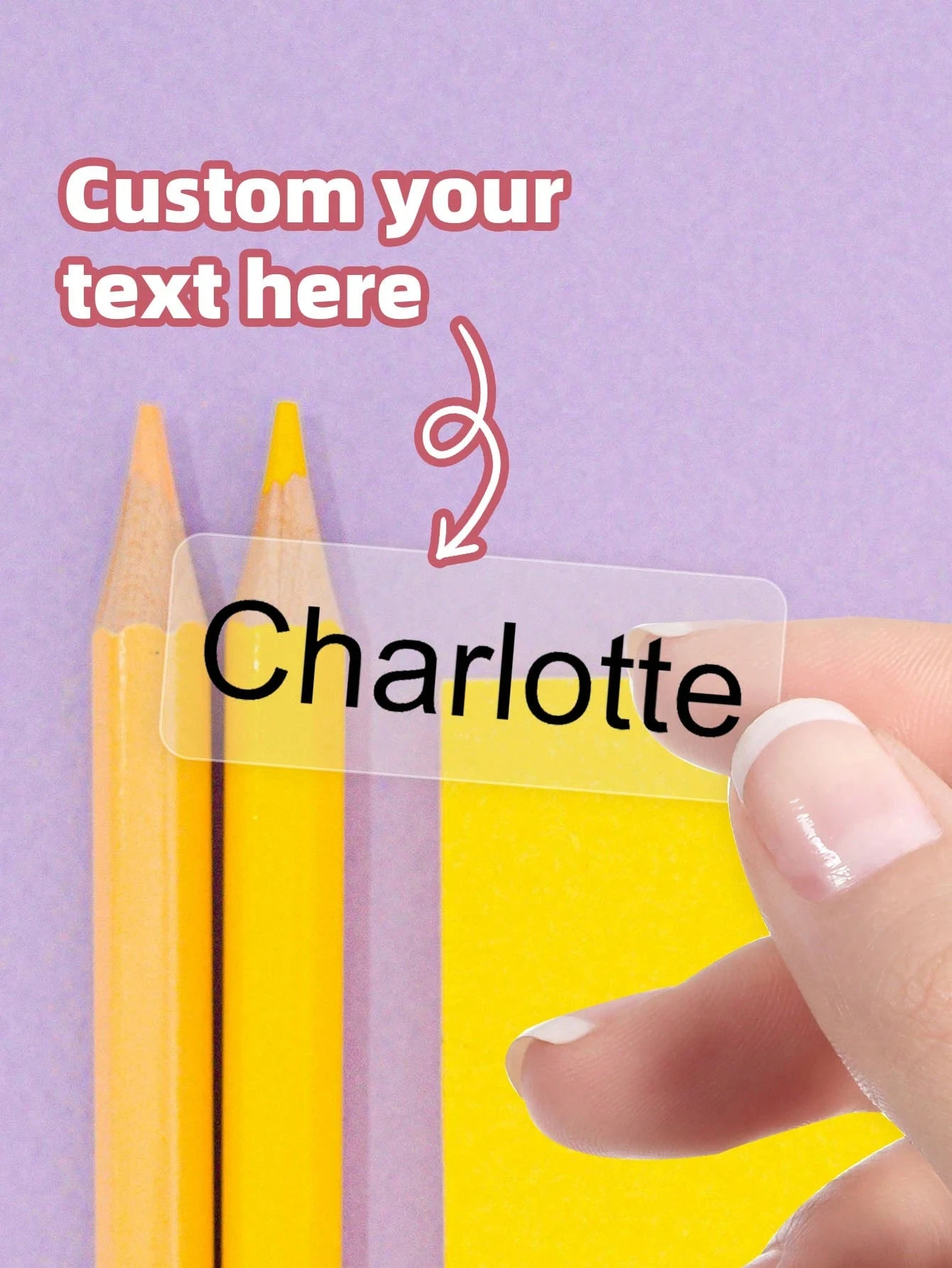 

3.4*1.2CM Custom Transparent Name Labels, Cute Custom Name Stickers For Kids, Waterproof Clear Stickers, Personalized Baby Name